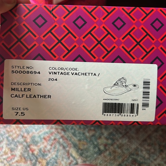 Tory Burch Miller Sandals - Vintage Vachetta - Picture 3 of 3